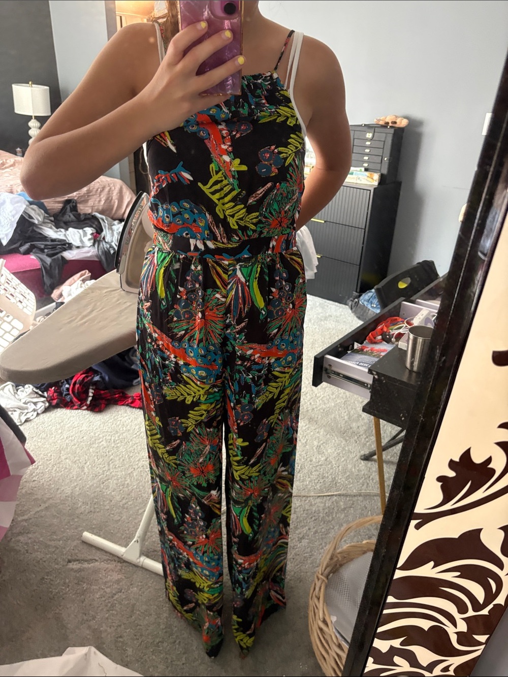 Plenty by Tracy Reese Black Tropical Floral Wide-Leg Jumpsuit